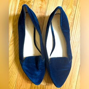 blue velvet Nine West loafers